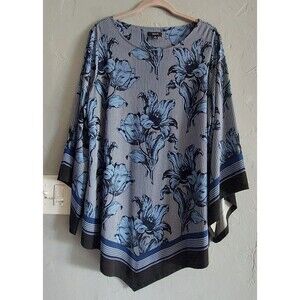 Alfani Tops Tunic Womens 1X, Polyester Spandex, 20.5 Inch Of Armp To Armp
